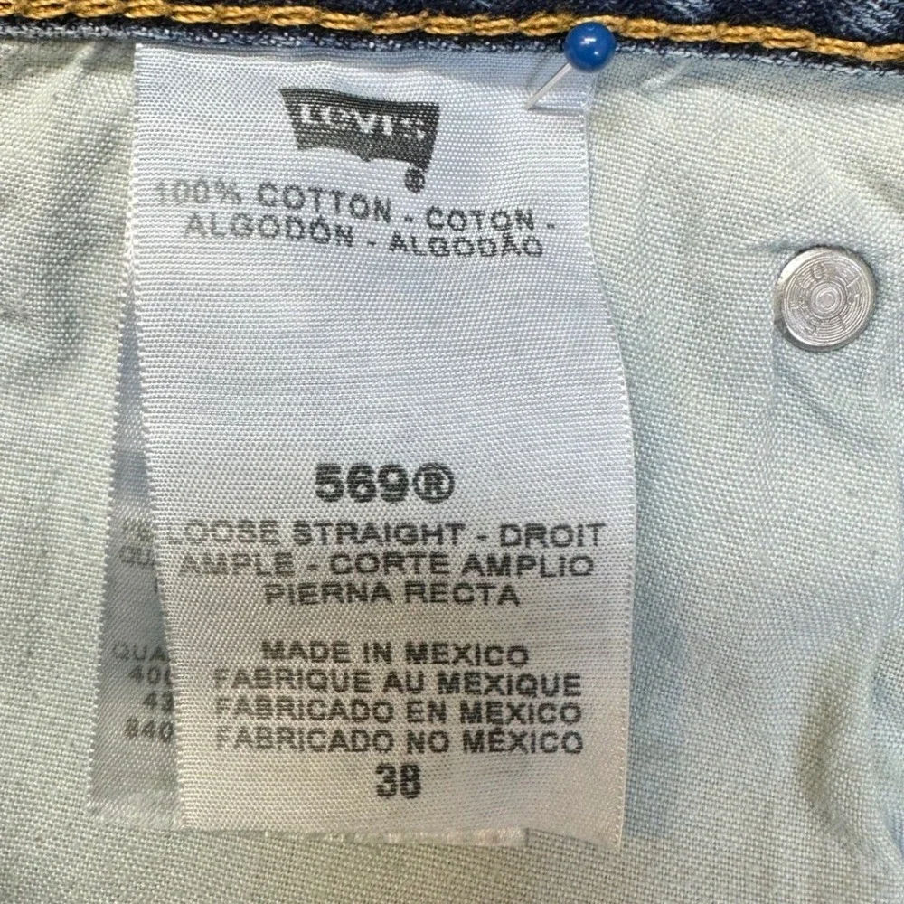 Levis 569 Loose Straight‎ Jeans Mens 38 Blue Good Relaxed Fit Denim Pants